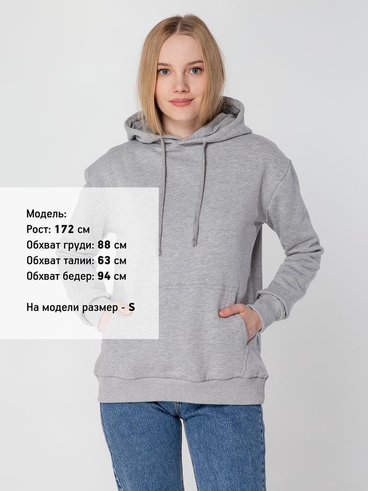 Толстовка с капюшоном Unit Kirenga Heavy, серый меланж — изображение 11
