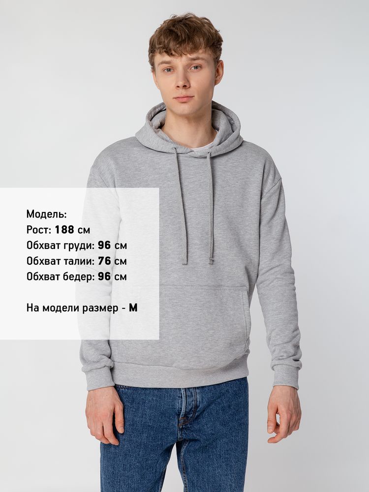 Толстовка с капюшоном Unit Kirenga Heavy, серый меланж — изображение 6