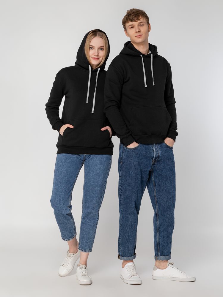 Толстовка с капюшоном Unit Kirenga Heavy, черная — изображение 14