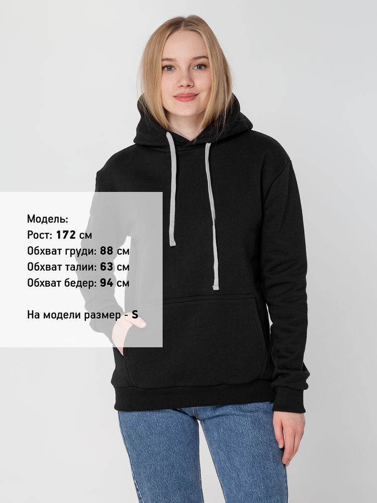 Толстовка с капюшоном Unit Kirenga Heavy, черная — изображение 9