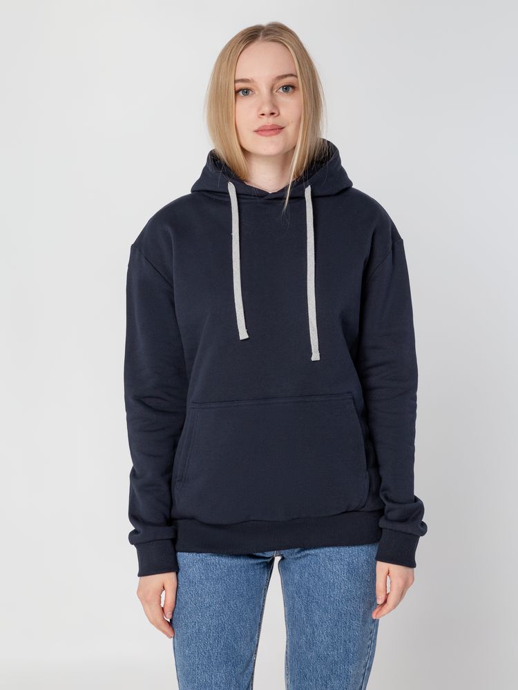 Толстовка с капюшоном Unit Kirenga Heavy, темно-синяя — изображение 7