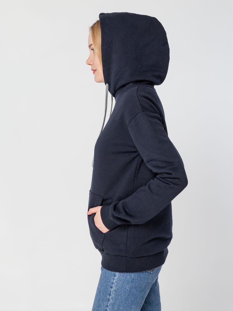 Толстовка с капюшоном Unit Kirenga Heavy, темно-синяя — изображение 8
