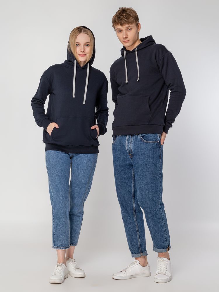 Толстовка с капюшоном Unit Kirenga Heavy, темно-синяя — изображение 14