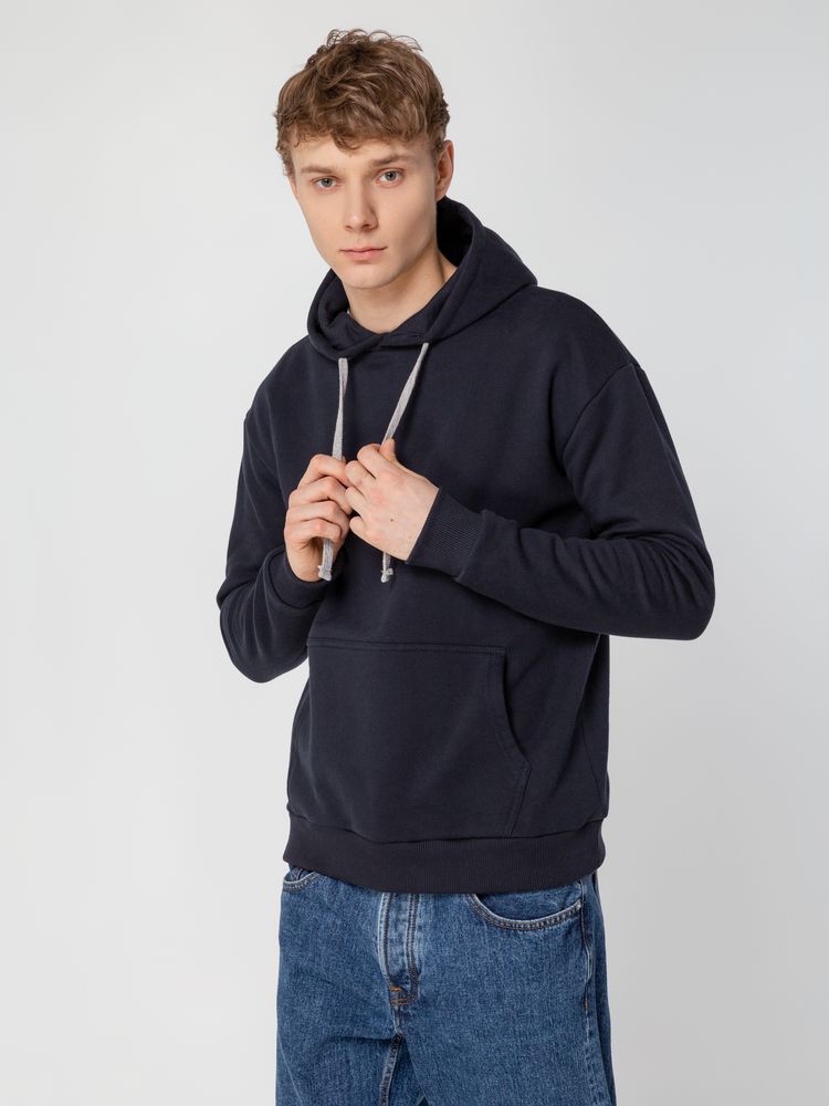 Толстовка с капюшоном Unit Kirenga Heavy, темно-синяя — изображение 11