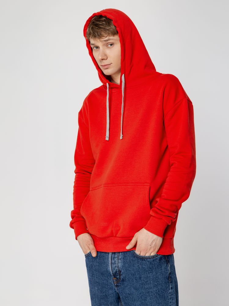 Толстовка с капюшоном Unit Kirenga Heavy, красная — изображение 11