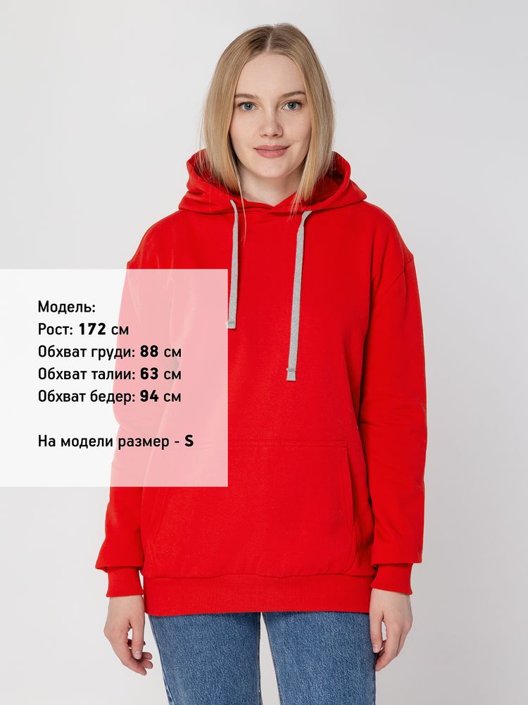 Толстовка с капюшоном Unit Kirenga Heavy, красная — изображение 6