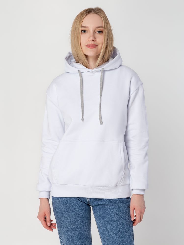 Толстовка с капюшоном Unit Kirenga Heavy, белая — изображение 7
