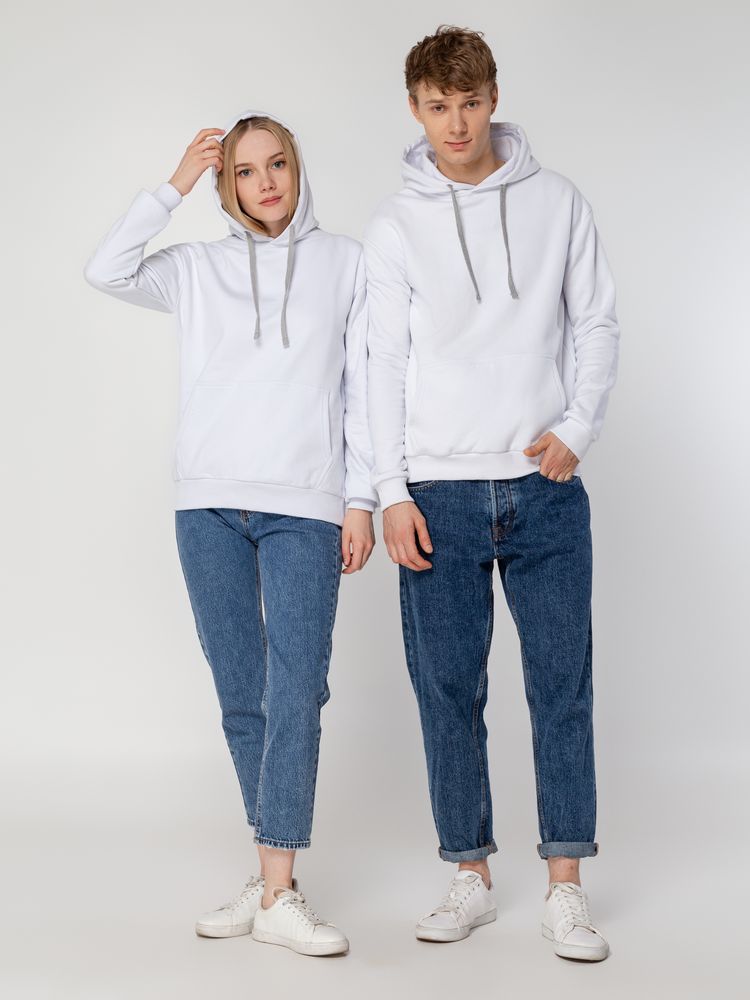 Толстовка с капюшоном Unit Kirenga Heavy, белая — изображение 15