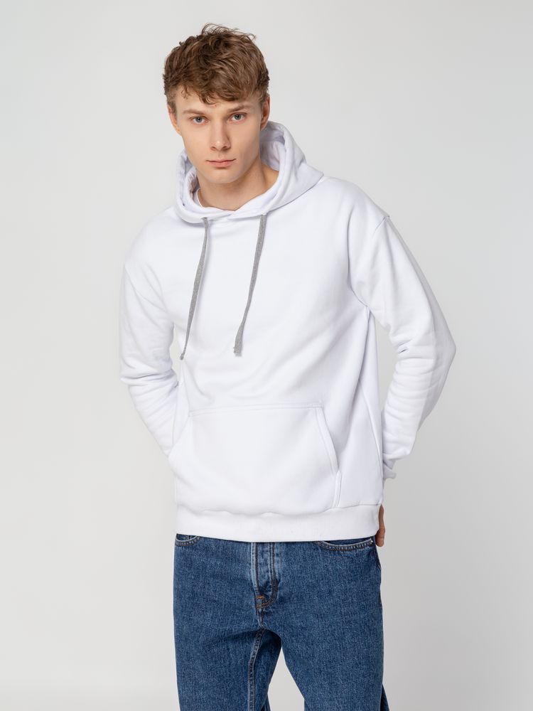 Толстовка с капюшоном Unit Kirenga Heavy, белая — изображение 12