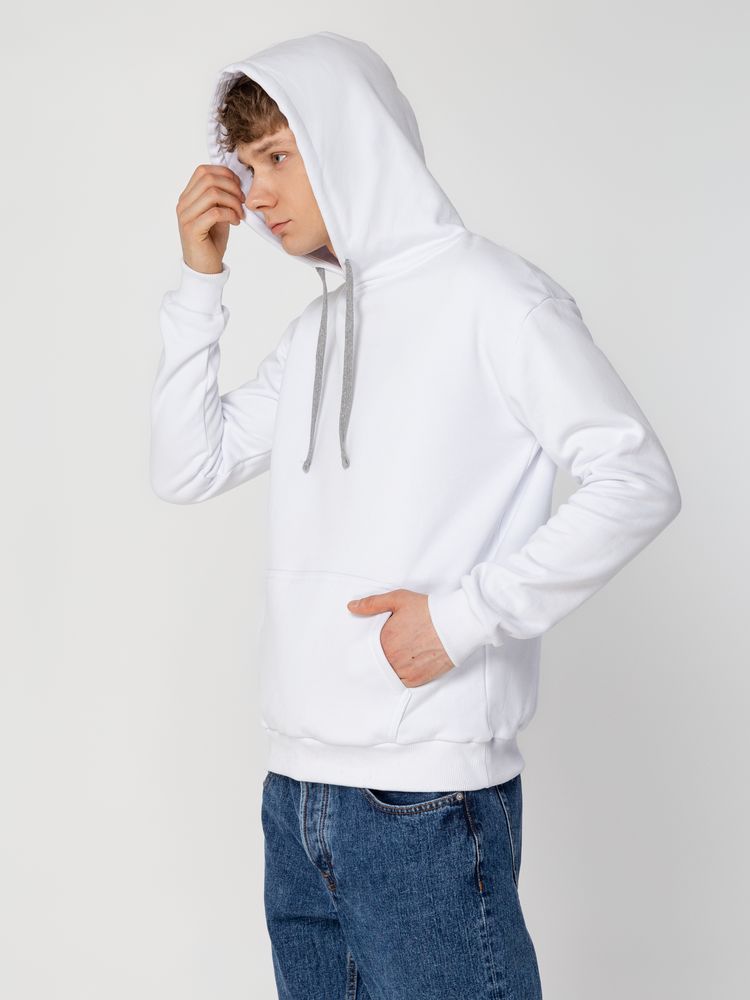 Толстовка с капюшоном Unit Kirenga Heavy, белая — изображение 14