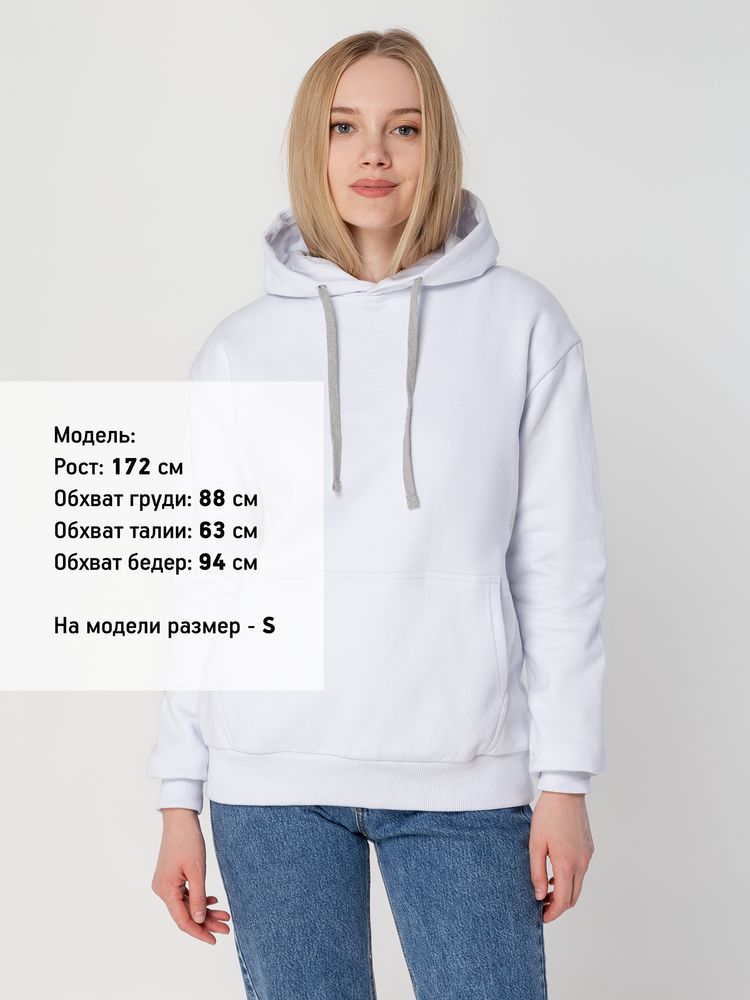 Толстовка с капюшоном Unit Kirenga Heavy, белая — изображение 6