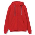 Толстовка на молнии с капюшоном Unit Siverga Heavy, красная