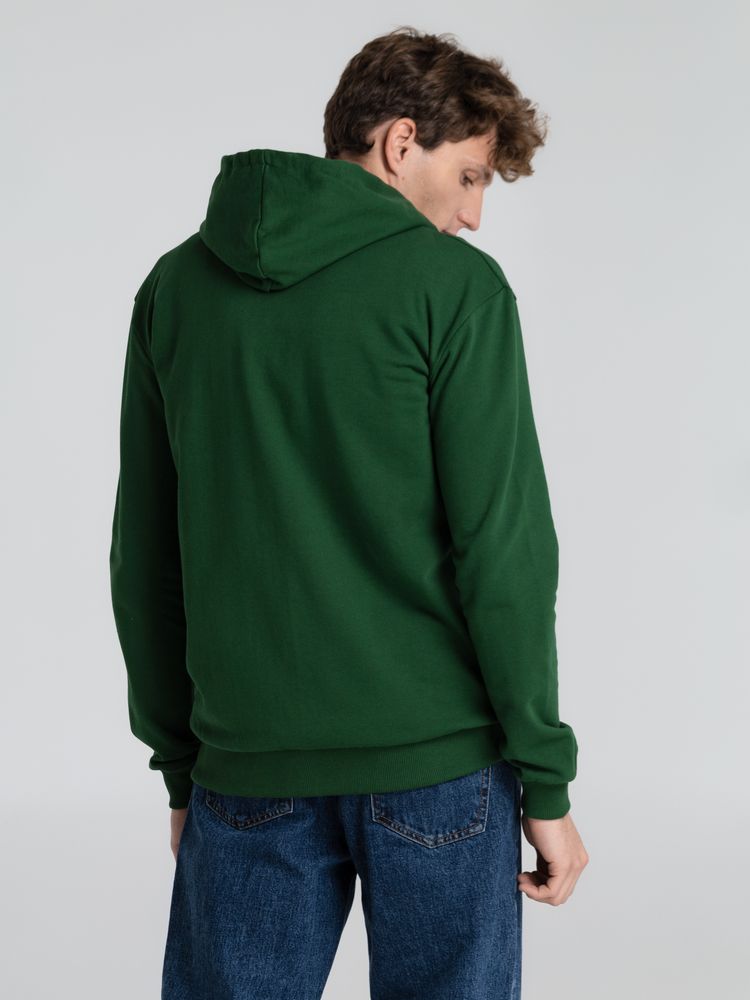 Толстовка с капюшоном на молнии Unit Siverga Heavy, темно-зеленая — изображение 7