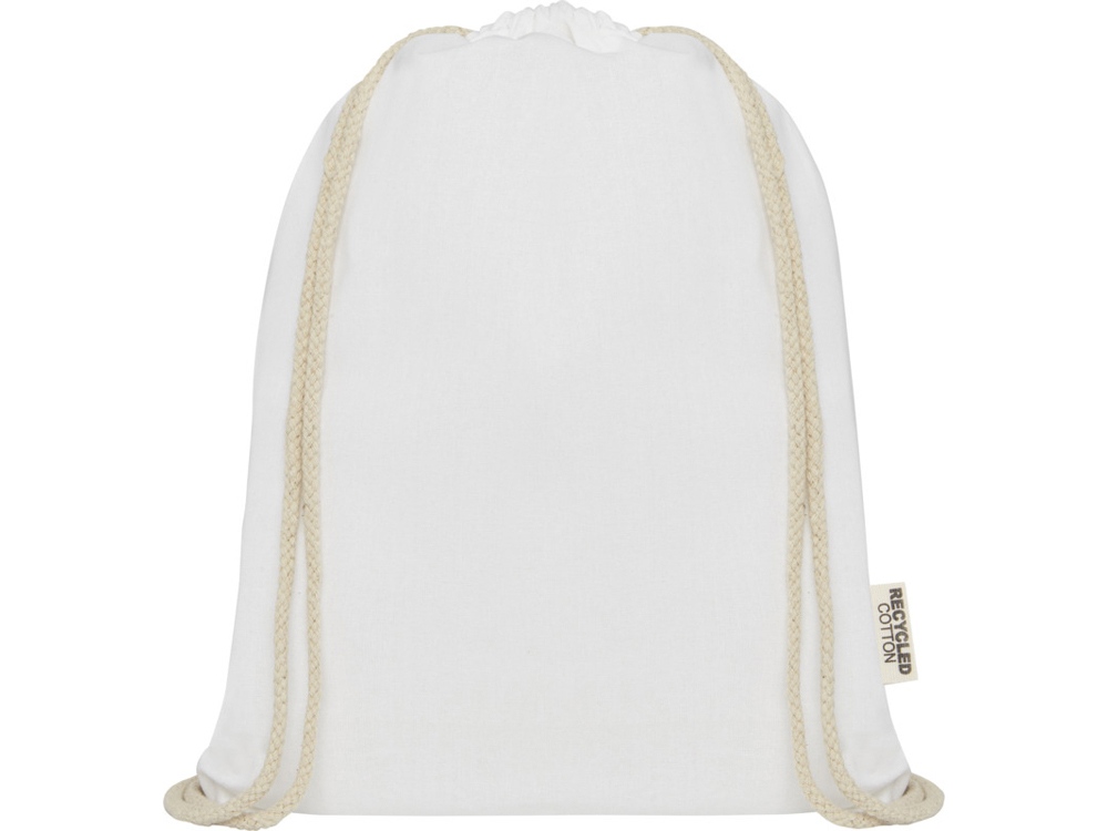 Oregon сумка-кисет из переработанного хлопка, сертифицированного согласно GRS, плотностью 140 г/м² - Белый — изображение 2