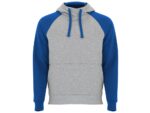 Толстовка с капюшоном Badet мужской, серый меланж/королевский синий