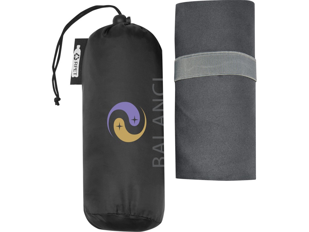 Pieter сверхлегкое быстросохнущее полотенце из переработанного РЕТ-пластика, серый — изображение 6