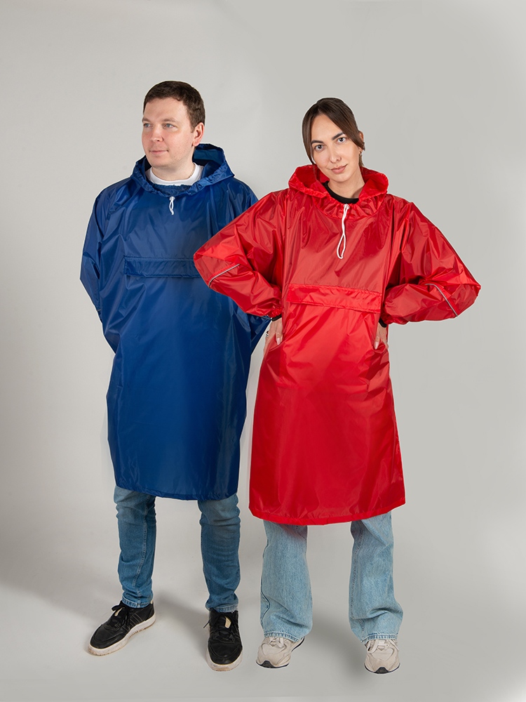 Дождевик - пончо Galaxy со светоотражающими элементами, темно-синий — изображение 10