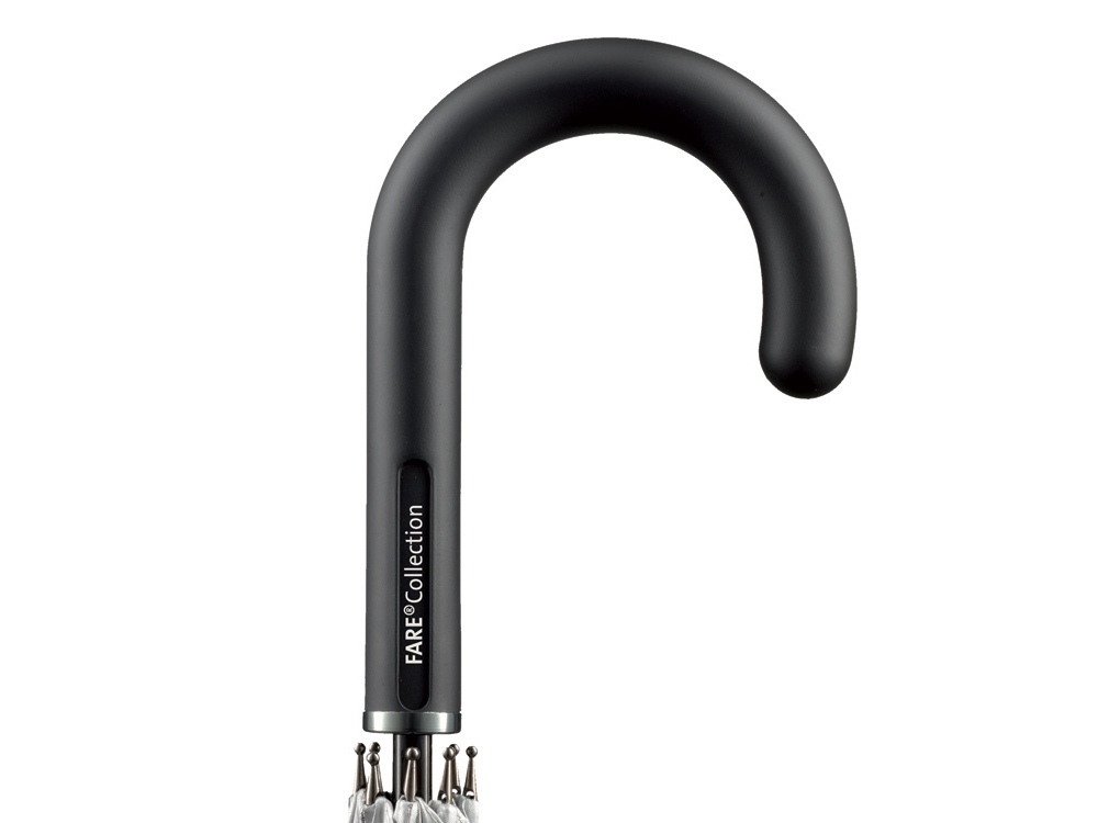 Зонт-трость 7119 Double silver, полуавтомат, серебристый/черный — изображение 4