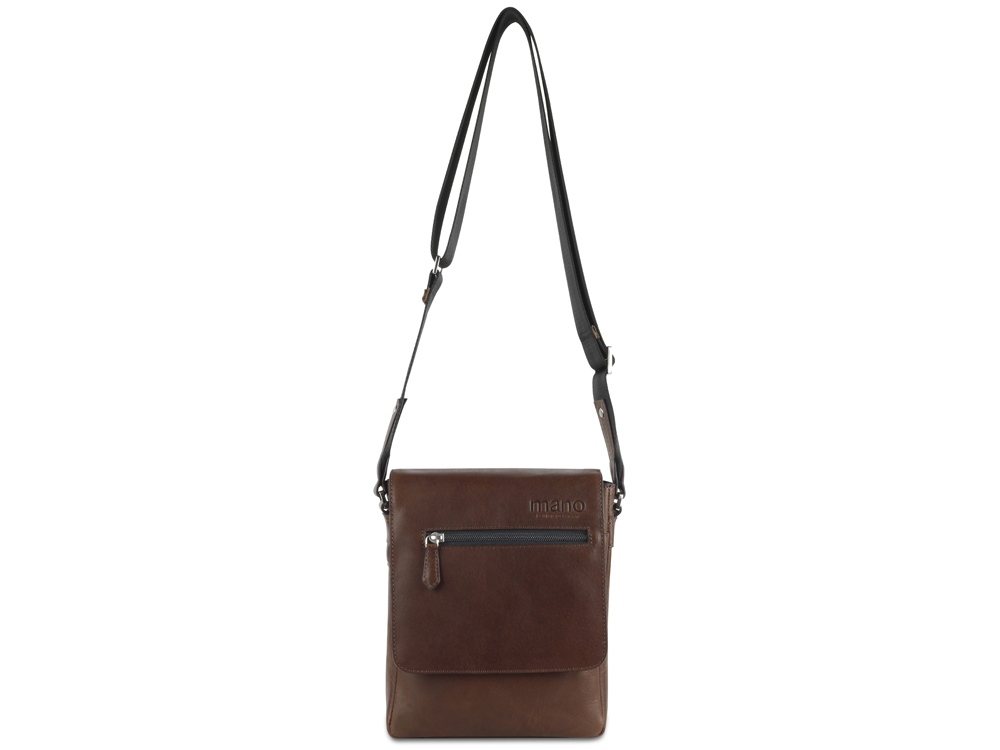 Сумка через плечо Mano Don Valentino, натуральная кожа в коричневом цвете, 21 х 25 х 5 см — изображение 7