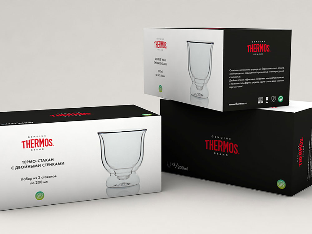 Набор стаканов из двойного стекла тм THERMOS 0,2L, в наборе 2 шт. — изображение 3