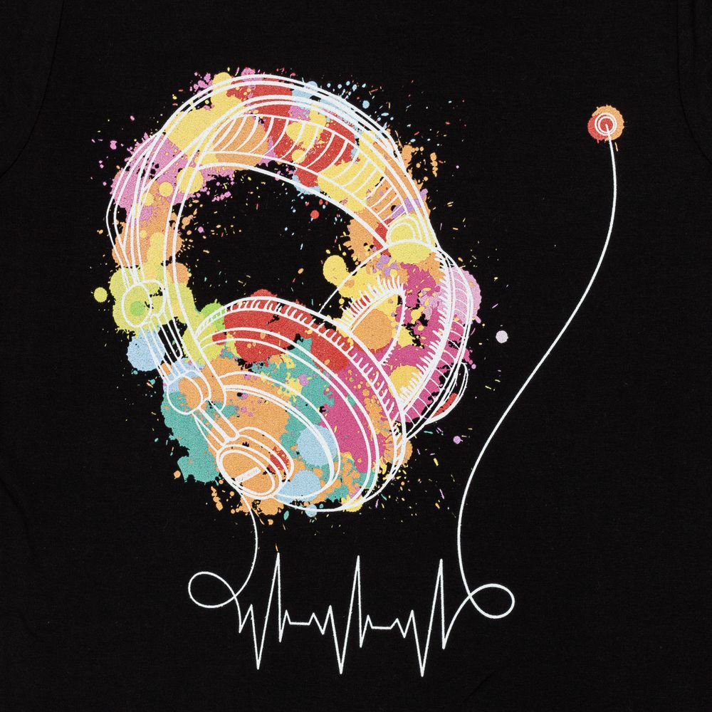 Футболка женская Feel The Beat, черная — изображение 3