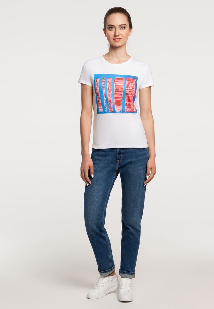 Футболка женская «Небоскребы», белая — изображение 4