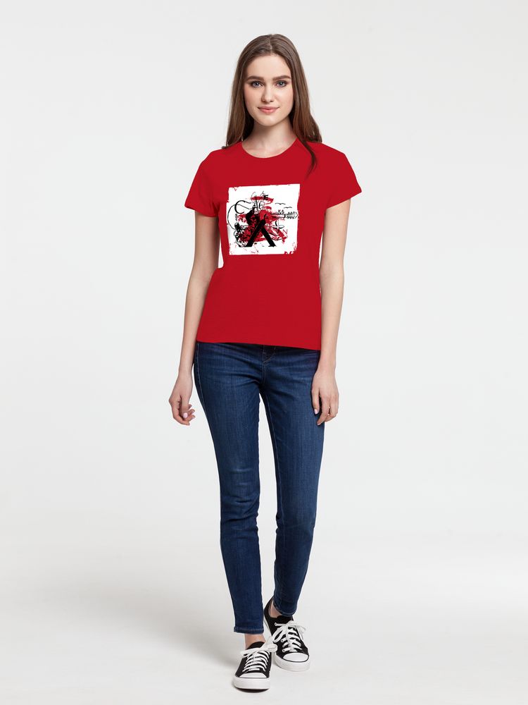 Футболка женская Carmen and Carwoman, красная — изображение 3