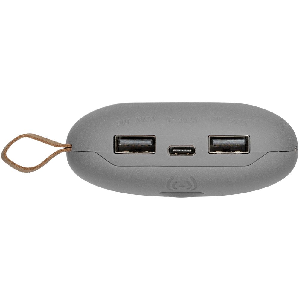 Аккумулятор с беспроводной зарядкой Pebble Wireless 9000 мАч, серый — изображение 4
