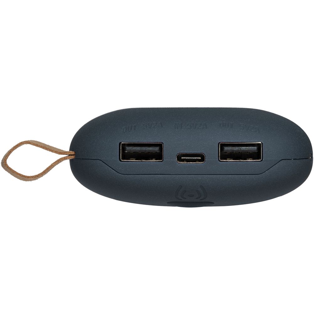 Аккумулятор с беспроводной зарядкой Pebble Wireless 9000 мАч, серо-синий — изображение 4