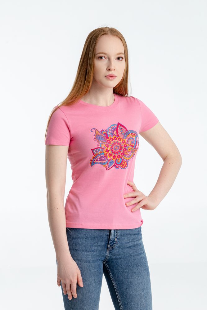 Футболка женская «Узор», розовая — изображение 5