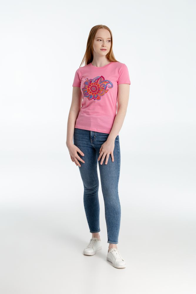 Футболка женская «Узор», розовая — изображение 4
