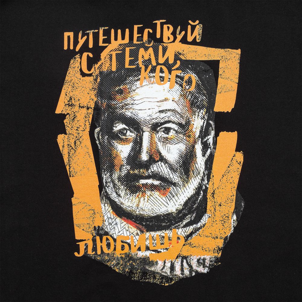 Футболка «Хемингуэй», черная — изображение 4