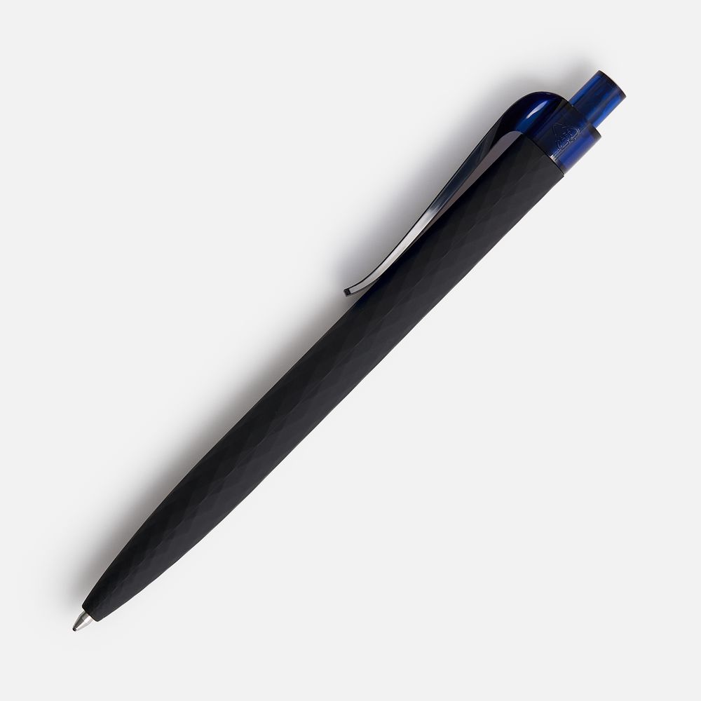 Ручка шариковая Prodir QS01 PRT-T Soft Touch, черная с синим — изображение 2
