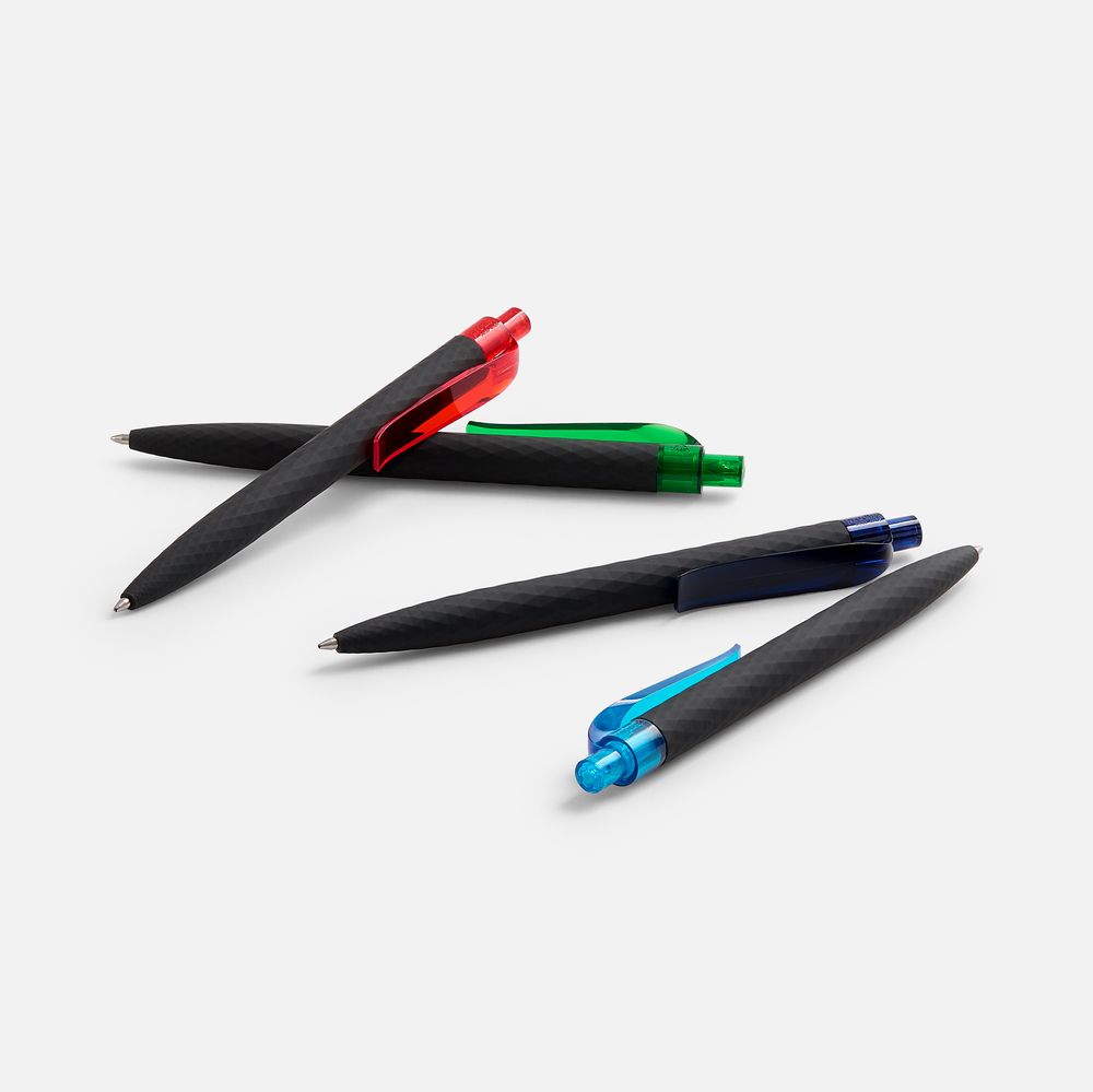 Ручка шариковая Prodir QS01 PRT-T Soft Touch, черная с синим — изображение 7