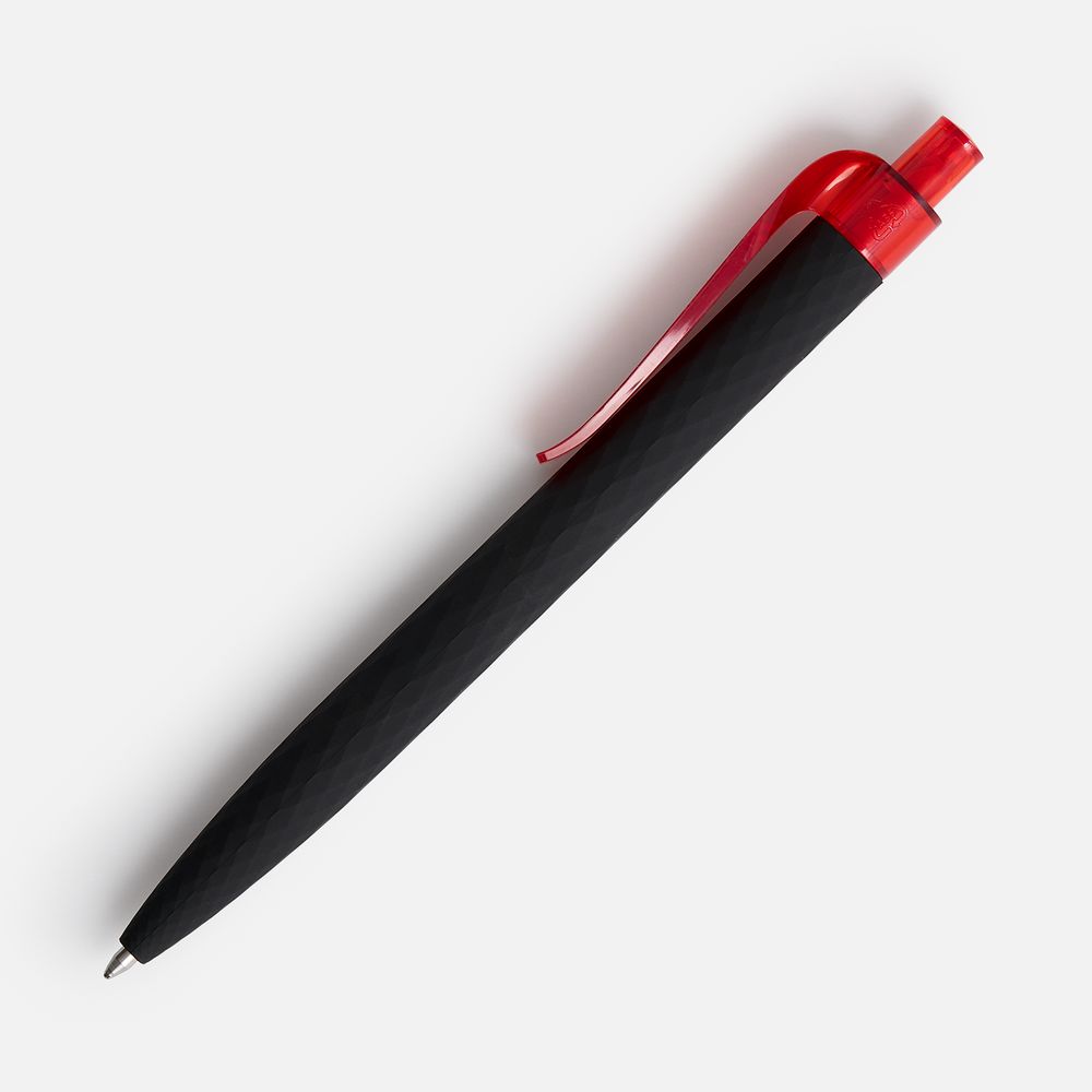 Ручка шариковая Prodir QS01 PRT-T Soft Touch, черная с красным — изображение 2