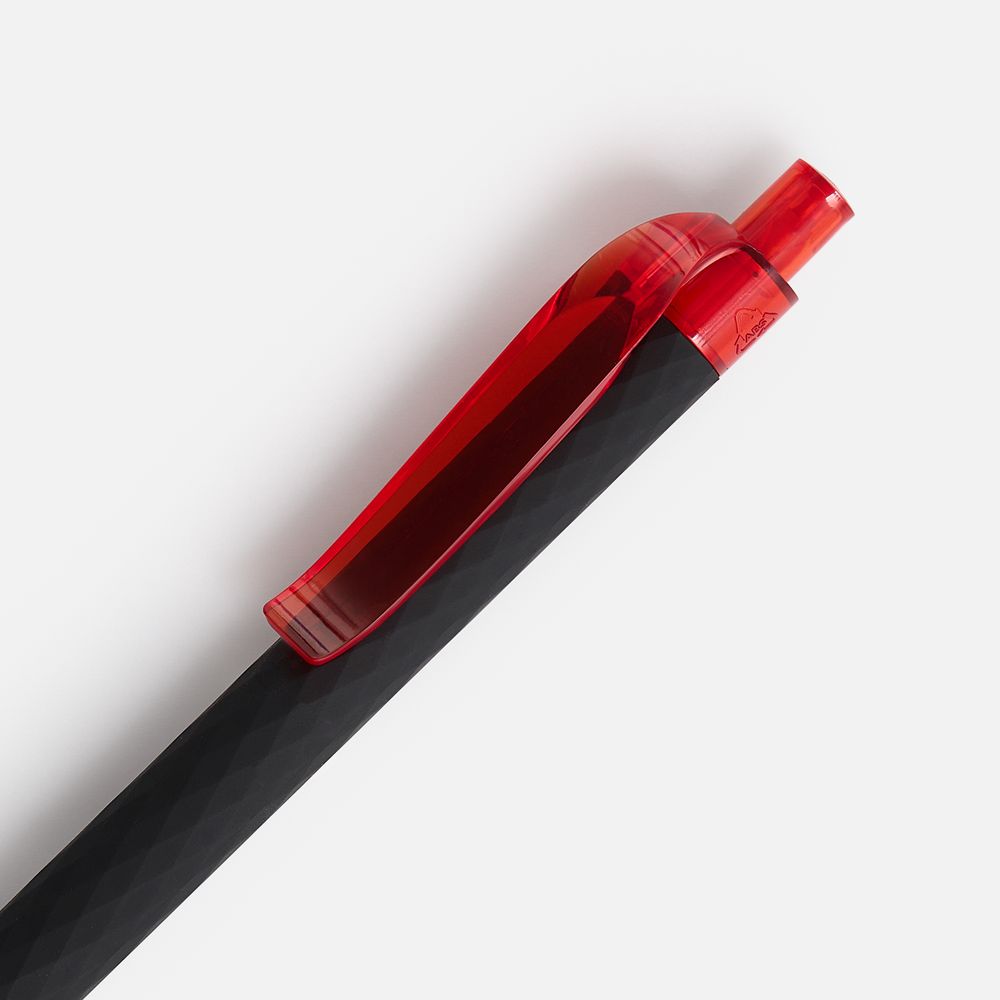 Ручка шариковая Prodir QS01 PRT-T Soft Touch, черная с красным — изображение 4