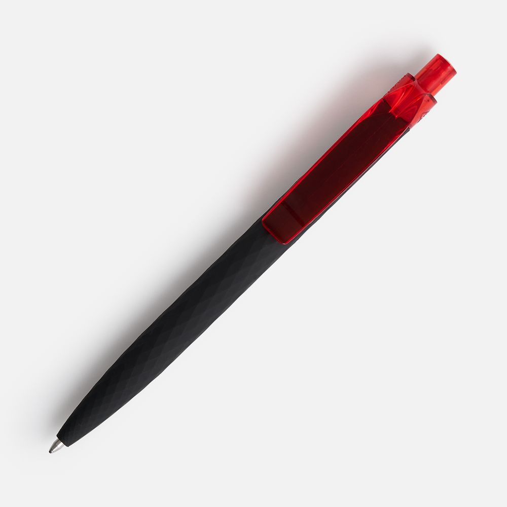 Ручка шариковая Prodir QS01 PRT-T Soft Touch, черная с красным — изображение 3
