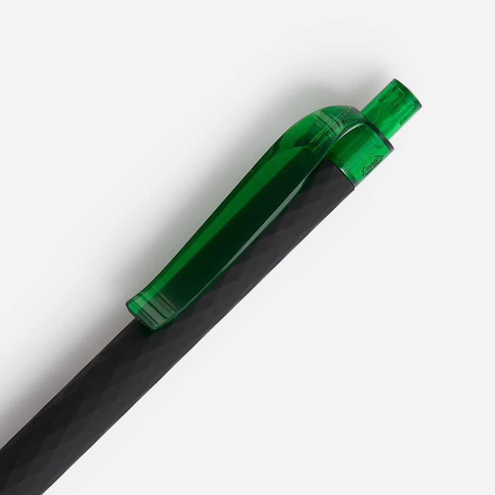 Ручка шариковая Prodir QS01 PRT-T Soft Touch, черная с зеленым — изображение 4