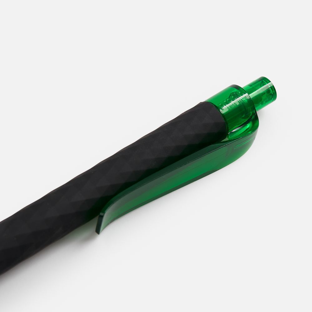 Ручка шариковая Prodir QS01 PRT-T Soft Touch, черная с зеленым — изображение 5