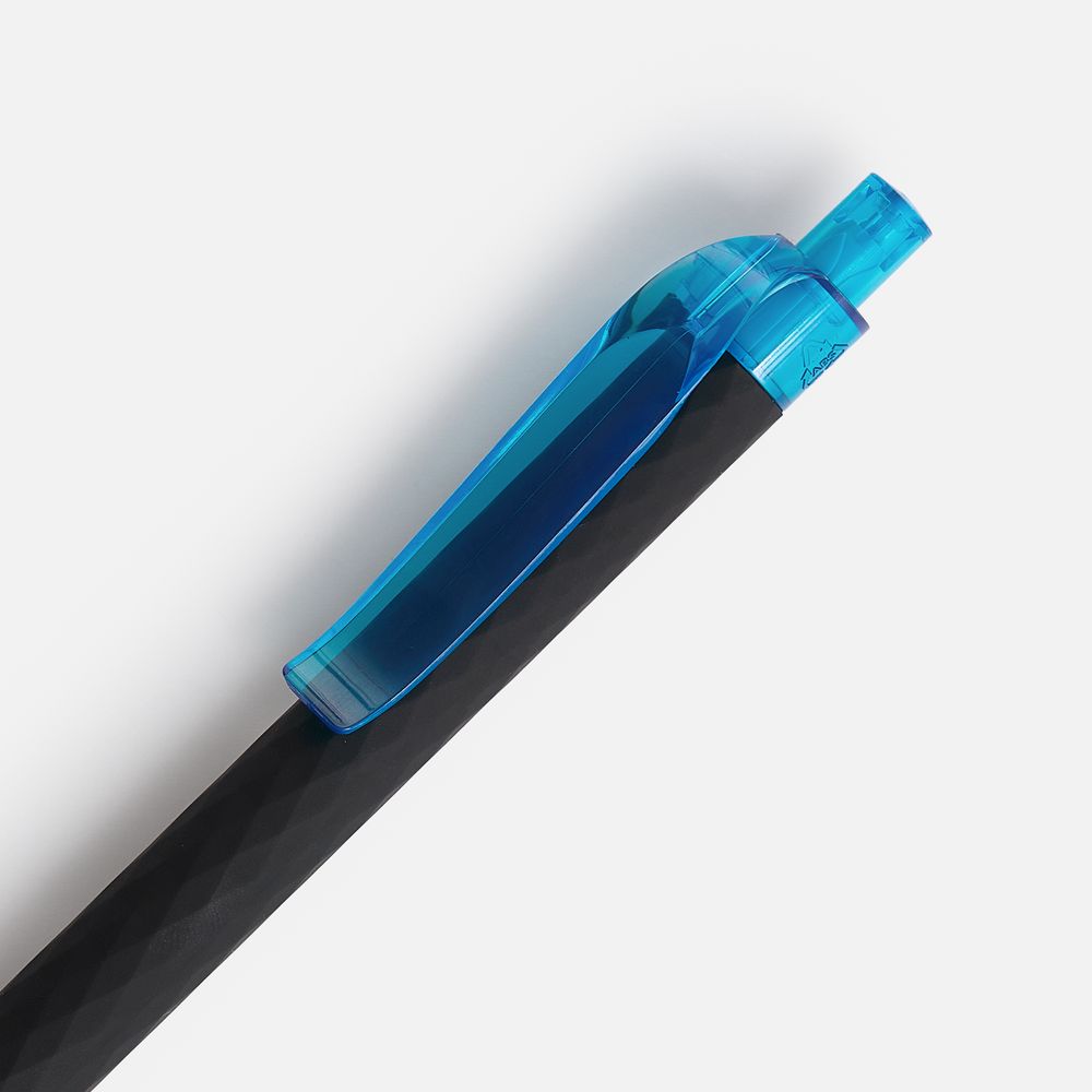 Ручка шариковая Prodir QS01 PRT-T Soft Touch, черная с голубым — изображение 4