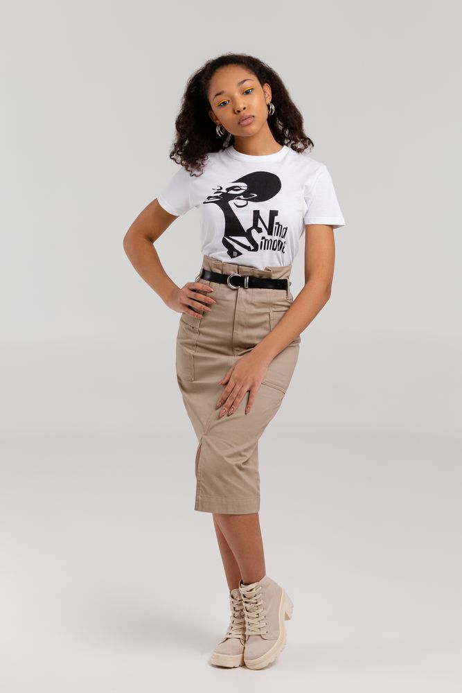 Футболка женская «Меламед. Nina Simone», белая — изображение 5