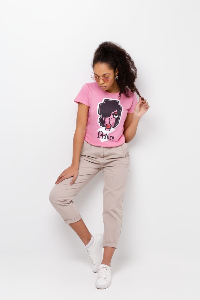 Футболка женская «Меламед. Prince», розовая — изображение 7