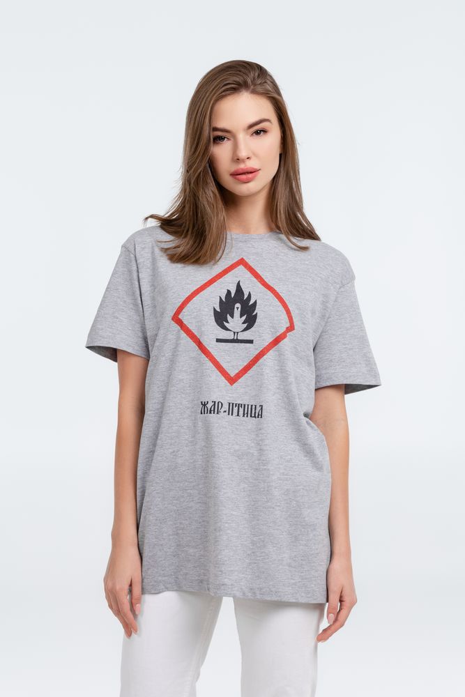 Футболка «Жар-птица», серый меланж — изображение 4