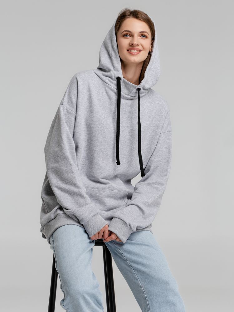 Худи оверсайз «Чистая соль», серый меланж — изображение 10