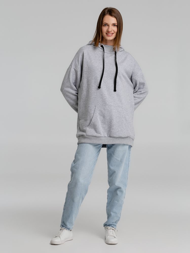 Худи оверсайз «Чистая соль», серый меланж — изображение 7
