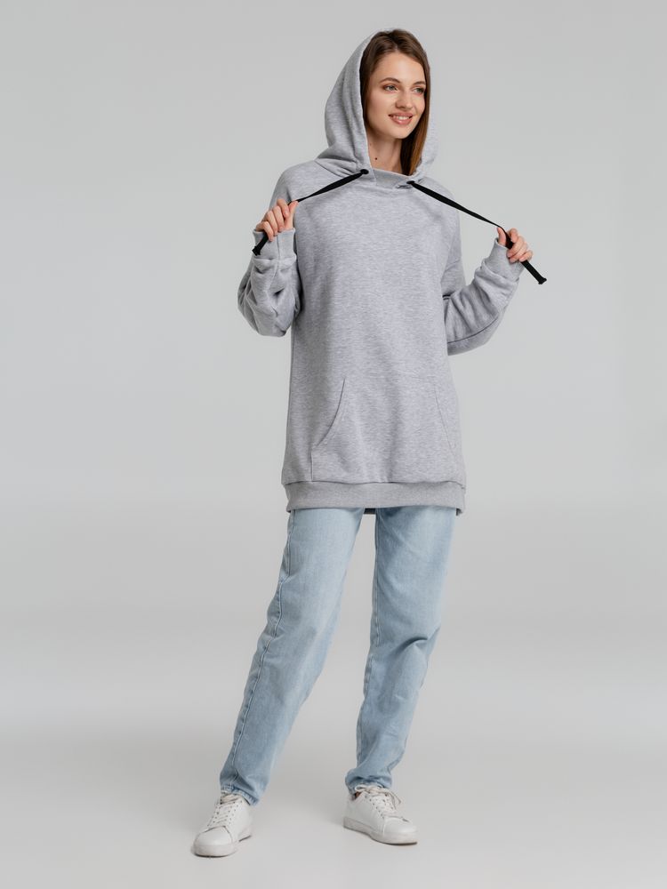 Худи оверсайз «Чистая соль», серый меланж — изображение 8