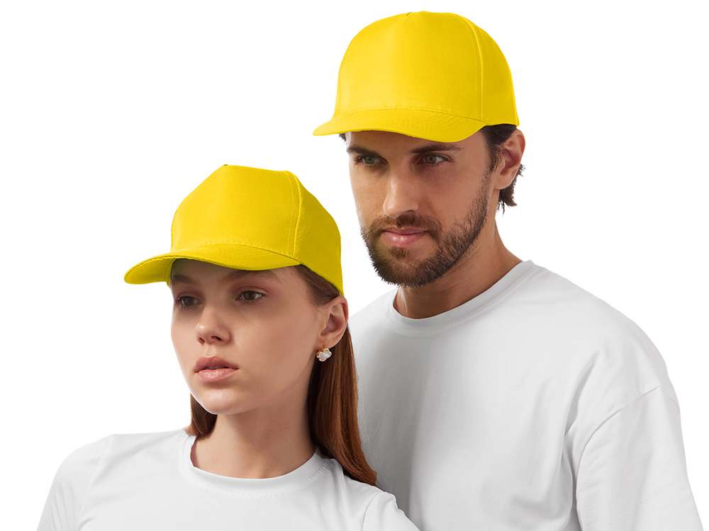 Бейсболка Poly 5-ти панельная 120 гр, желтый