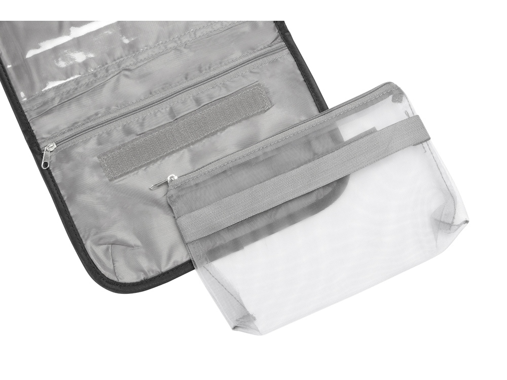 Несессер для путешествий со съемной косметичкой Flat, черный — изображение 3