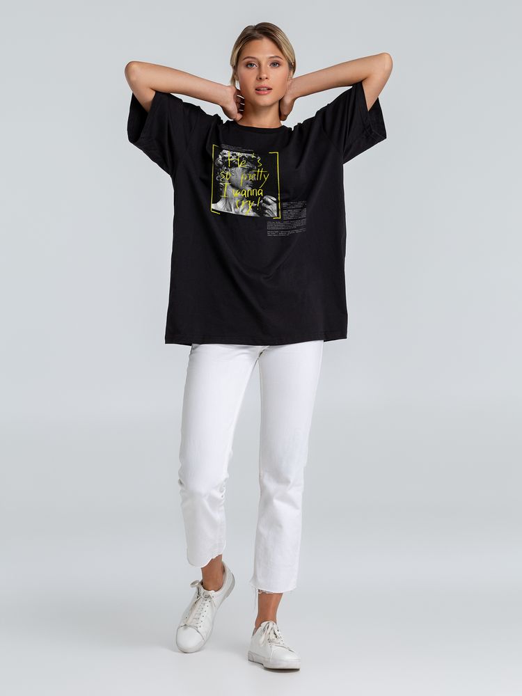 Футболка оверсайз «He is So Pretty. Давид», черная — изображение 3