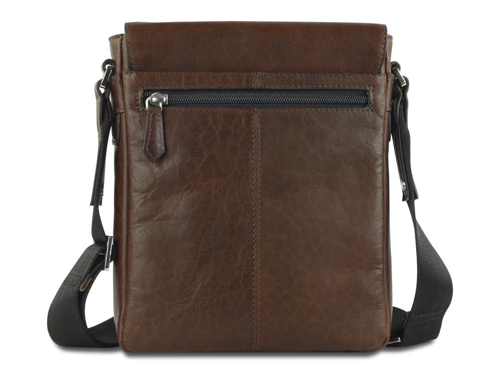 Сумка через плечо Mano Don Valentino, натуральная кожа в коричневом цвете, 21 х 25 х 5 см — изображение 2